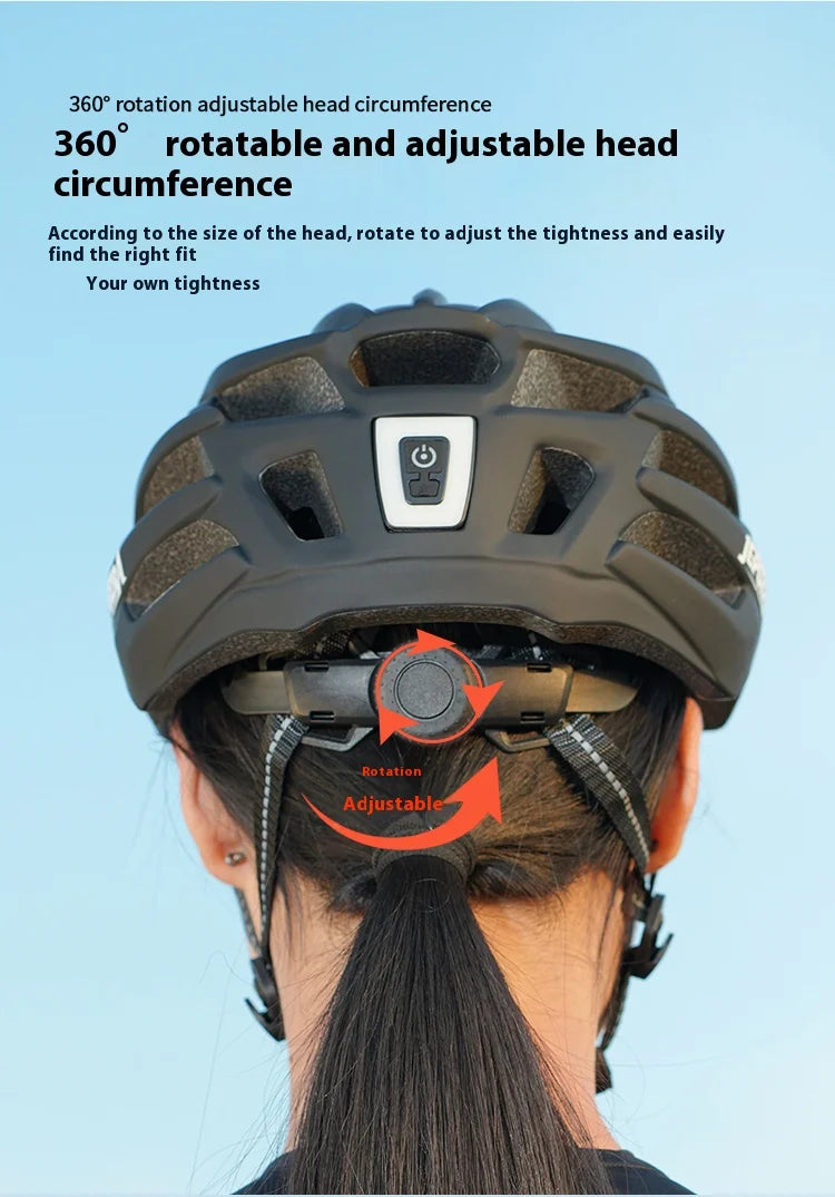 JEPOZRA Cycling Helmet Man Women LED Light Helmet Road Mountain Bike Helmet Bicycle Helmet Rechargeable Brim Design Helmet