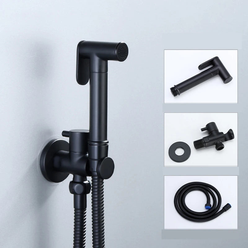 Brass Handheld Toilet Bidet Sprayer Set Accessories Black Bidet Faucet for Bathroom Sprayer Shower Head Self Cleaning White