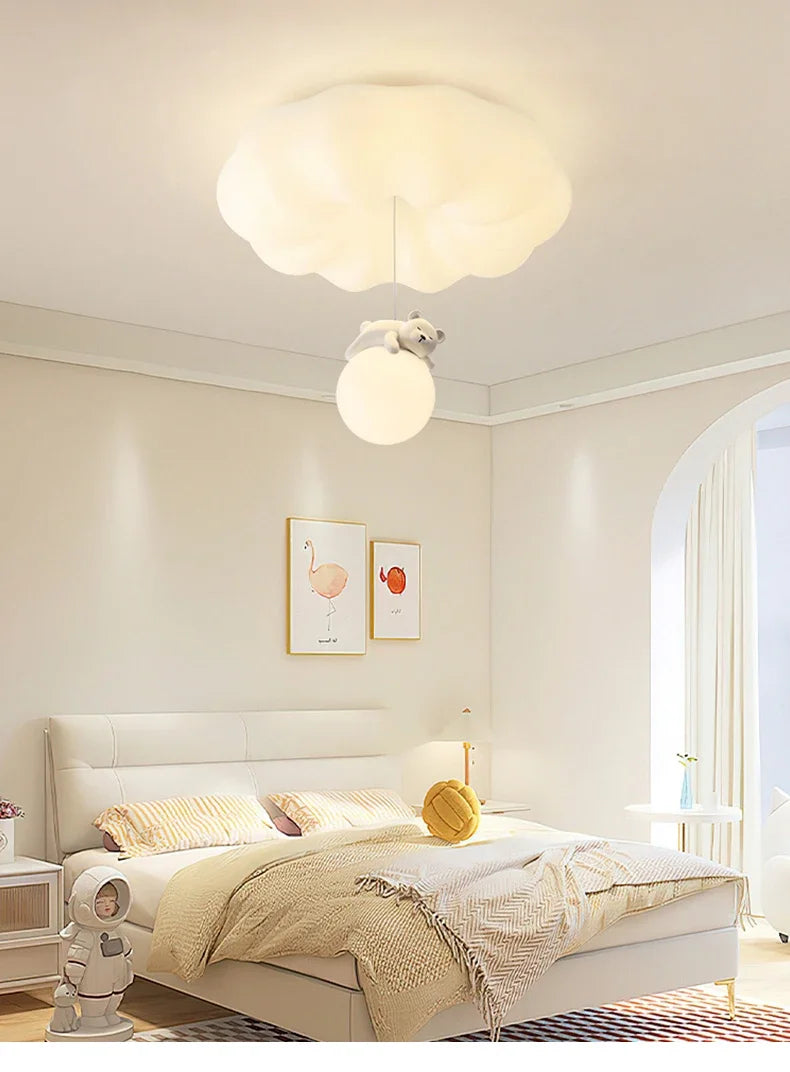Modern Bear Cream Ceiling Lights Modern Lighting Creative Simple Lamps Living Room Bedroom Lustres Luminaria Decoration Lamparas