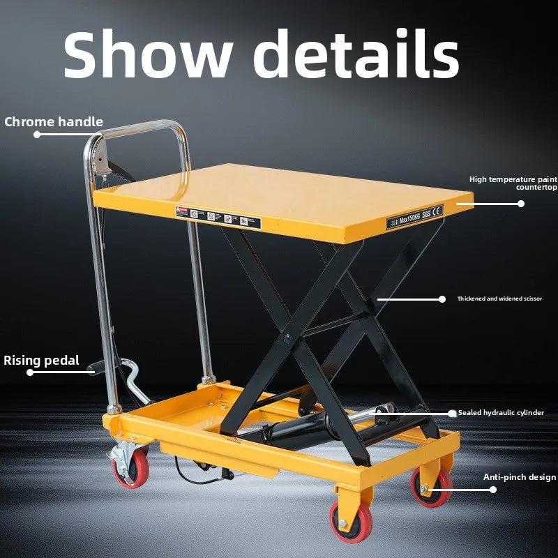 Manual scissor lift platform truck Hydraulic lift loading and unloading platform