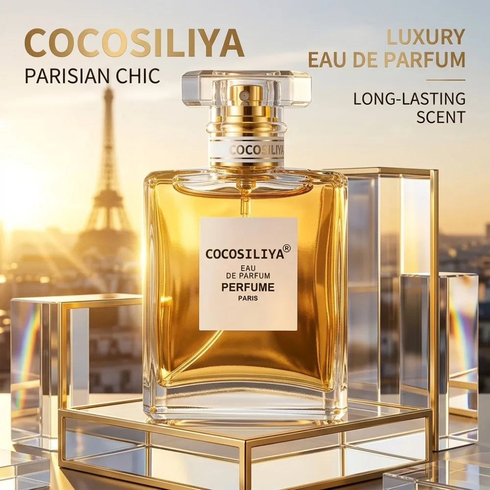 50ML COCOSILIYA EDP Perfume Golden Square Glass Bottle Long Lasting Woody Floral Scent Luxury Dating Gift For Woman