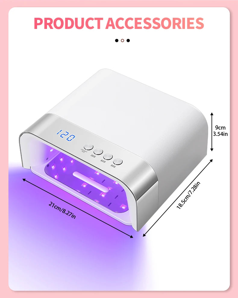 Professional UV LED Nail Lamp with 4 Timing Settings, 36 LED Beads, Mirror-Reflective Base & Smart Infrared Sensor - Fast Drying