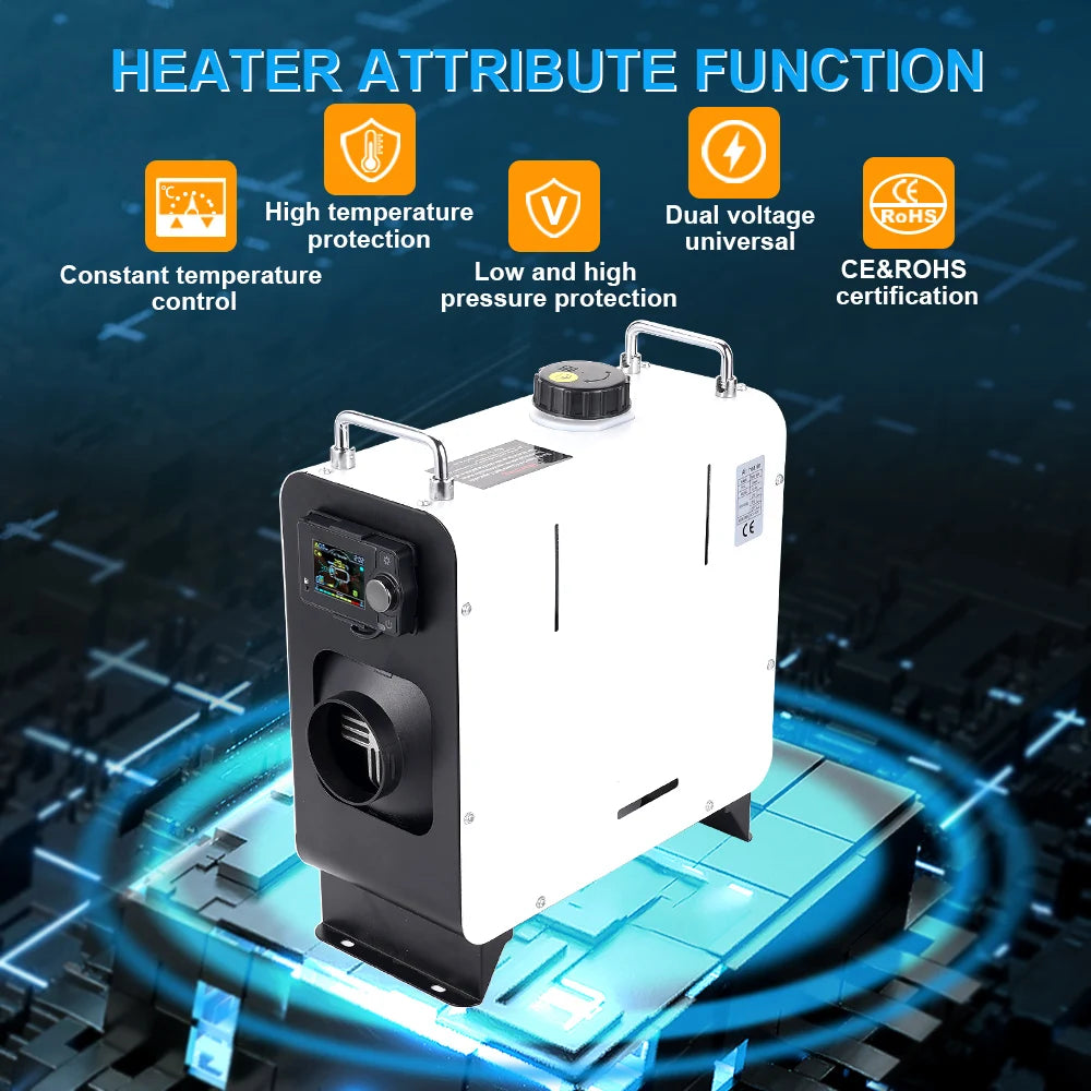 White vertical new 2/8KW Car Heater Diesel Air Heater Be common Bluetooth version 12V/24V/220V  camping for Truck Boat Bus RV