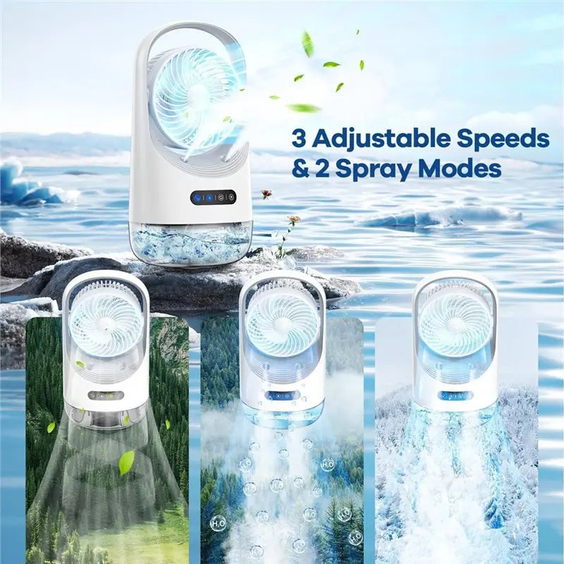 【EXCLUSIVE】Portable Air Conditioners, 3In1 Personal Air Conditioner,USB Mini Air Cooler With 400ML Water Tank For Bedroom, Offic