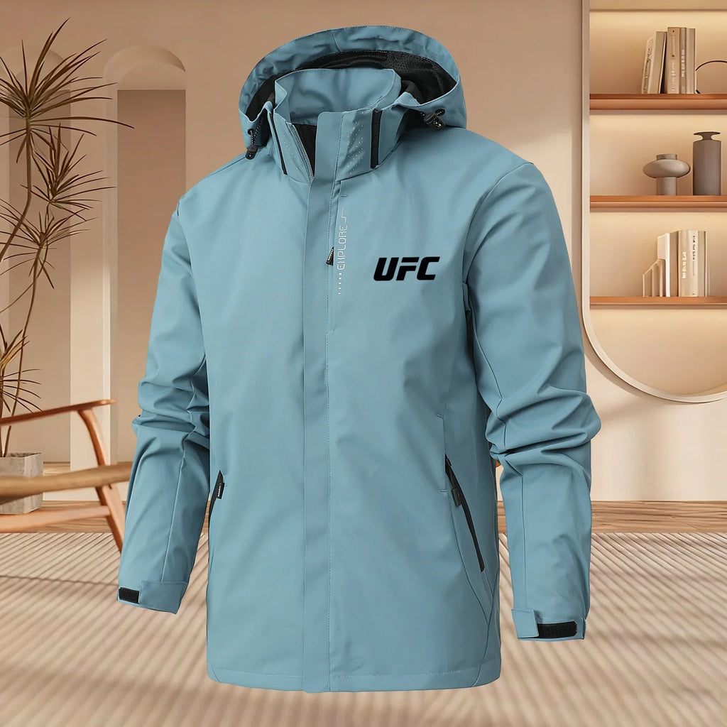 Men's Casual Hooded Jacket with Spring Autumn Zipper Style Loose Windbreaker Lightweight Breathable Outdoor Hiking Sportswear