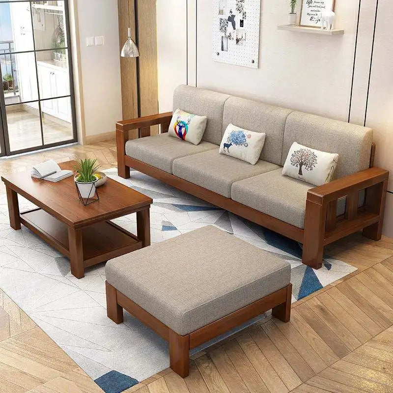 #Nordic Simple Modern Design Solid Wood Sofa for Living Room Furniture Sofa