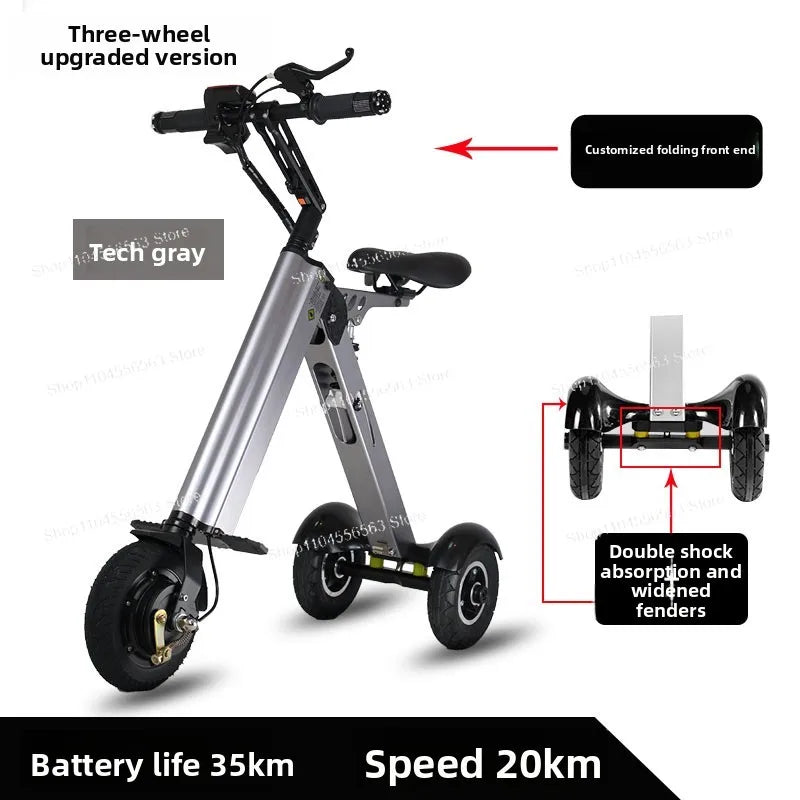 Ultra Light Foldable Electric Bike for Adults with Lithium Battery Portable E Bike for Men Women