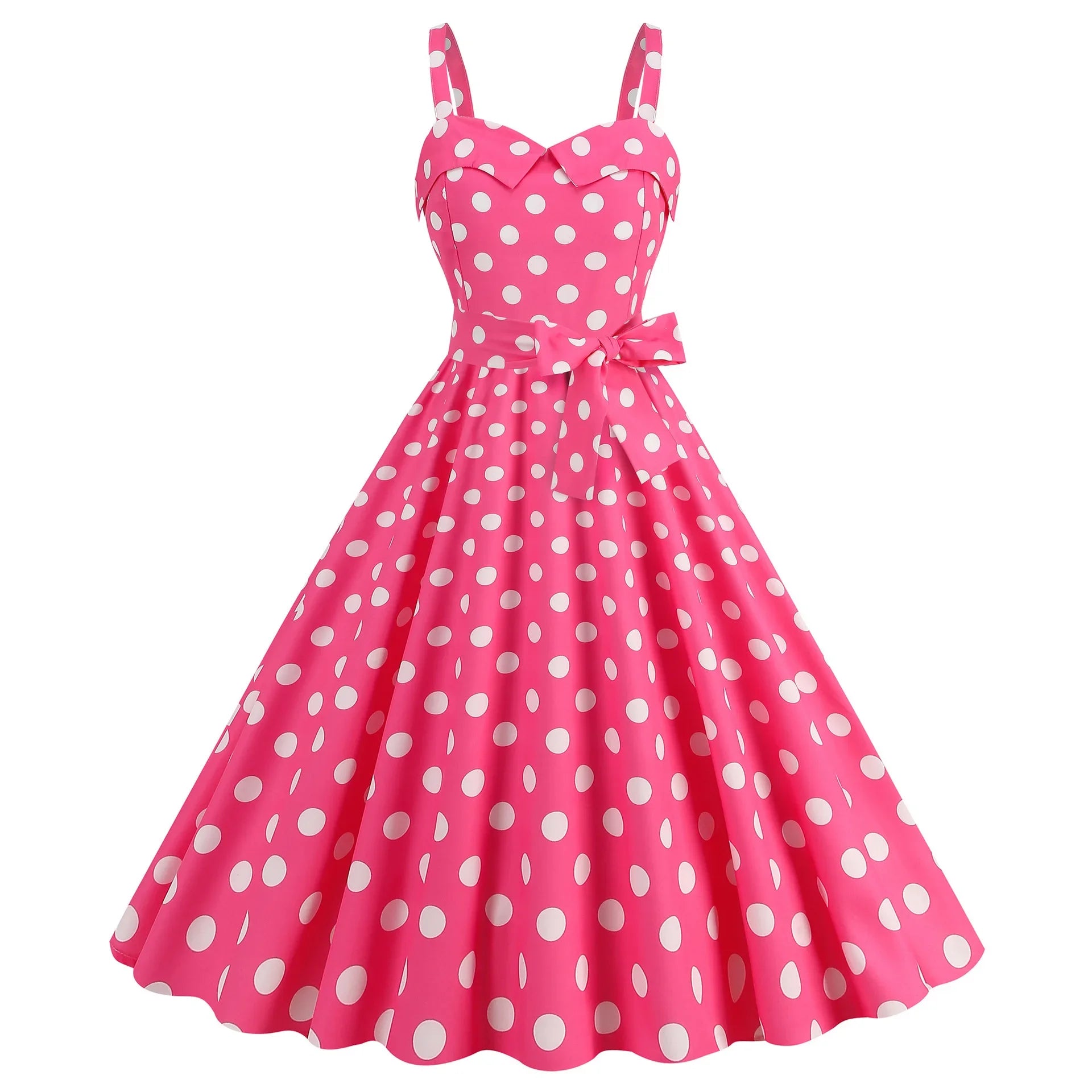 Vintage Classical Polka Dot Printed Dress Women's Sexy Sling Strap Wrap Chest Dress Valentine's Day Streetwear Spring Summer