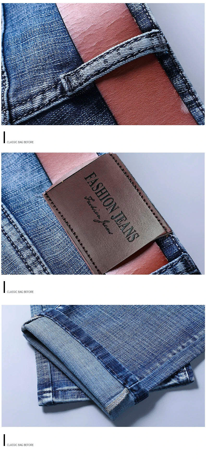 Men Fashion Straight Jeans Men 2026 New Stretch Slim Fit Pants Comfortable Soft Business Denim Trousers Male Brand Clothing