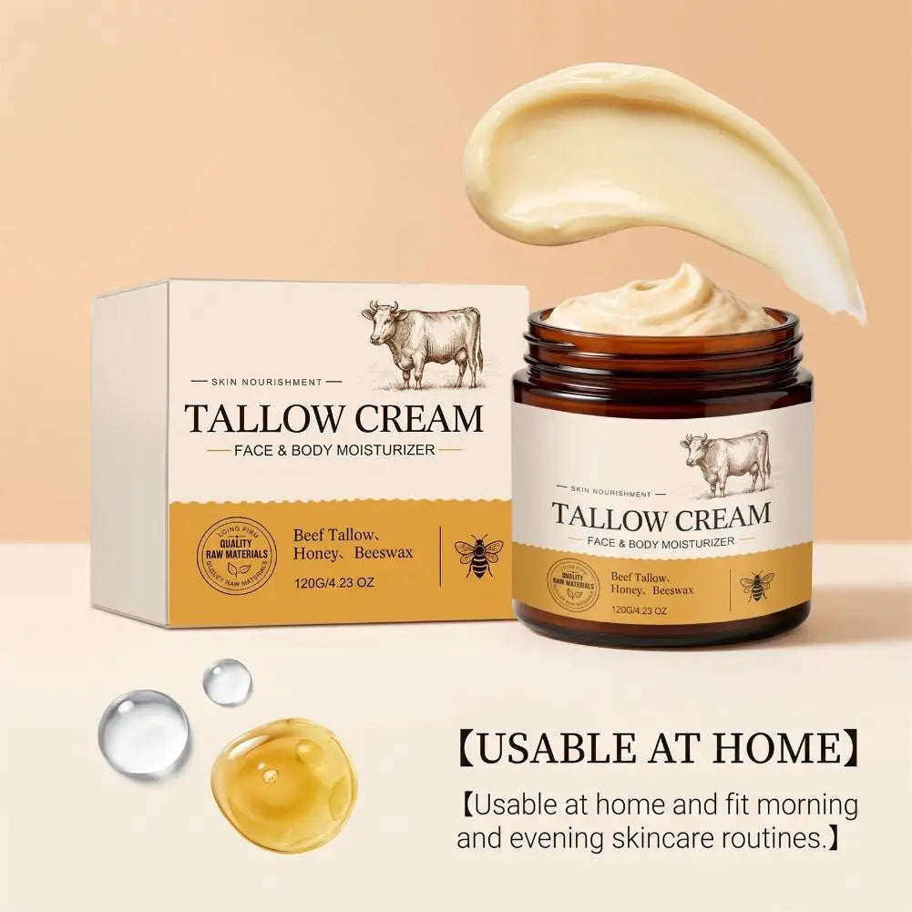 Beef Tallow Paste Deeply Moisturizer Honey Body Lotion Balm Brightening Wrinkle Remover Grass Fed Wild Honey Face Body Cream