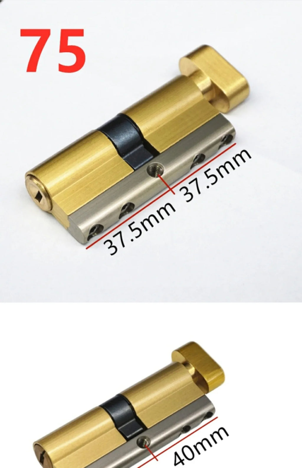 Super D-grade 8-track Single Opening with Knob Anti-theft Cylinder,Universal Lock Core for Iron and Wooden Doors,8 Keys Cilindro