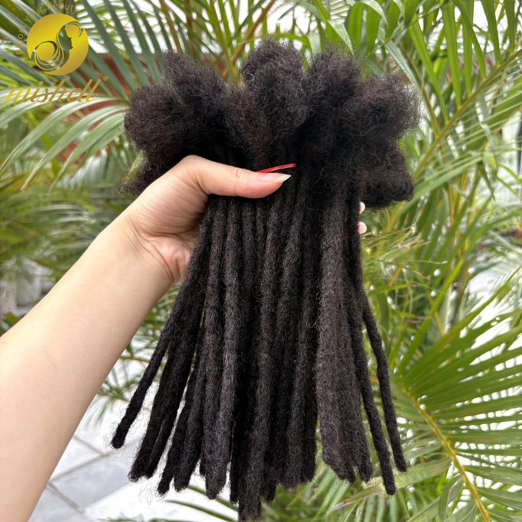 6-20inch 0.6cm Regular Loc Extension Human Hair 50 Strands Full Handmade 100% Human Hair Loc Dreadlock Extension for Men Women