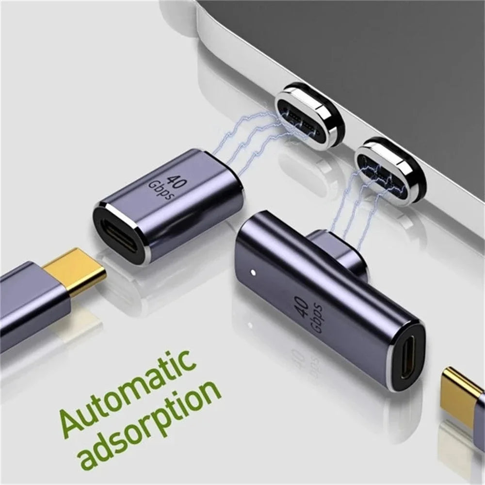100W Type C Adapter OTG 40Gbps Magnetic Fast Data Transfer Tablet USB 4.0 Charging Converter for Phone Macbook Air Pro Laptop
