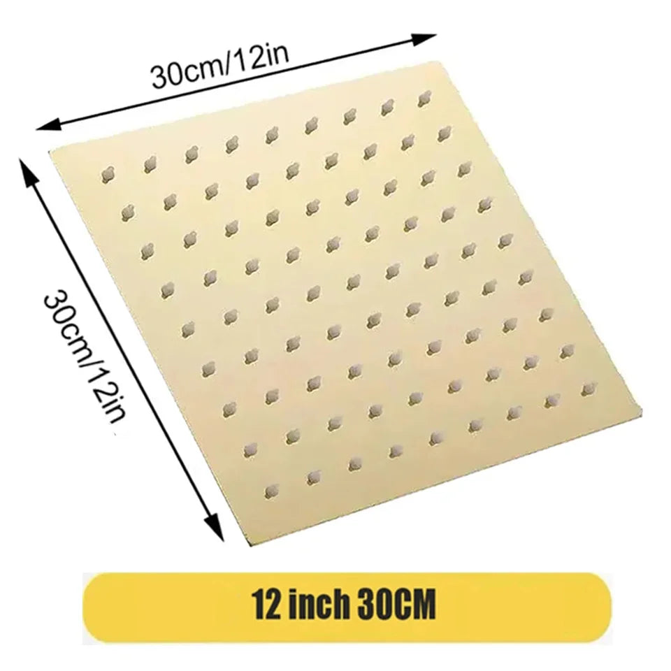 High Pressure Rainfall Stainless Steel Shower Head High Flow 8" 10" 12" Square Pressure Boosting Design Spa Bathroom Showerhead