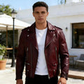 Hong Kong Style Men Leather Jacket Trendy Lapel Men Spring Autumn Top New Style Youth Retro Outerwear High Grade Couple Jacket