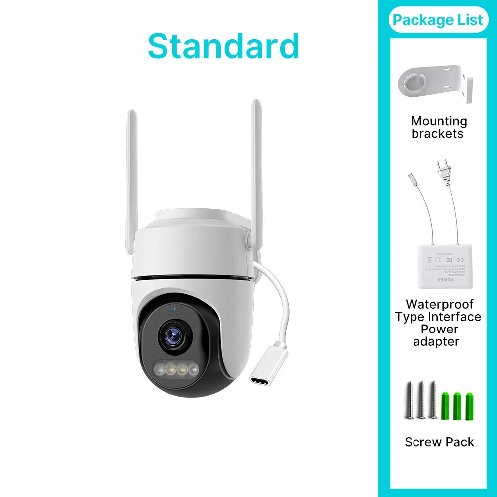 WONSDAR 2pcs PTZ WiFi Camera Outdoor IP Camera Video Surveillance Smart Home Security Protection Motion Detection Alarm iCsee