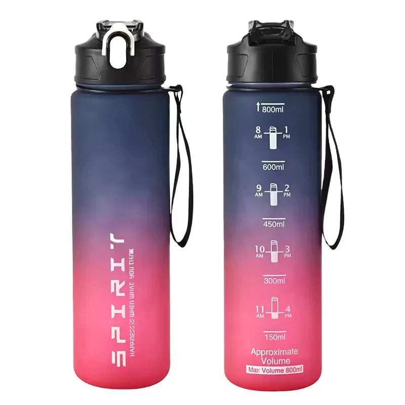 750ML Large Capacity Sports Water Bottle Leak Proof Colorful Plastic Cup Drinking Outdoor Travel Portable Gym Fitness Jugs