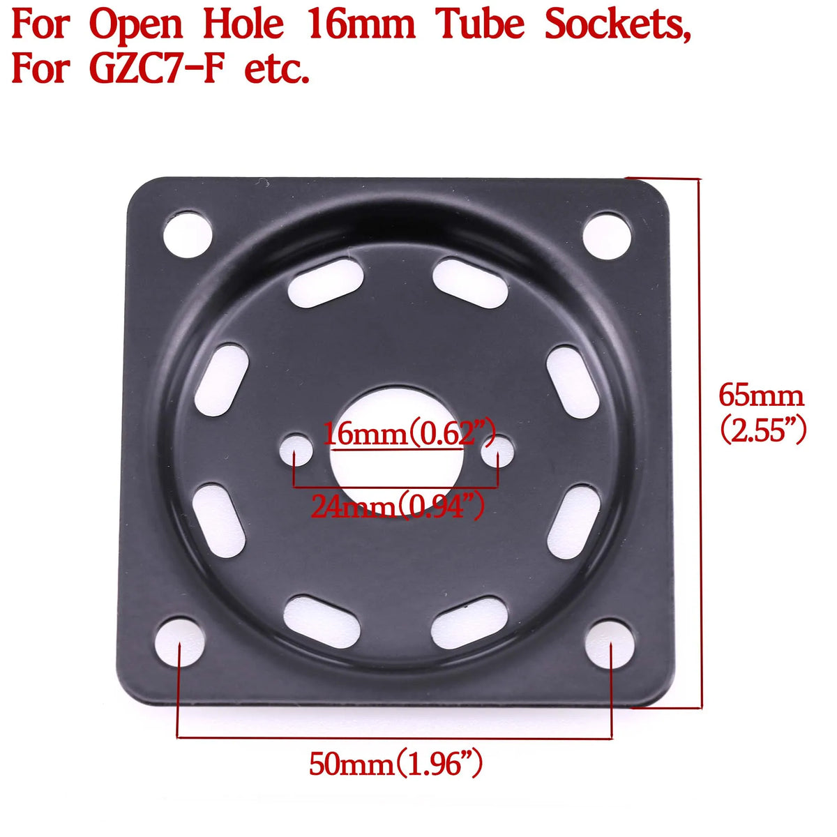 1PC Vacuum Tube Shock Proof Iron Plate Tube Socket Mounting Plate 2A3 300B  KT88 EL34 6V6 KT66 6550 Hifi Audio Tube Amplifier