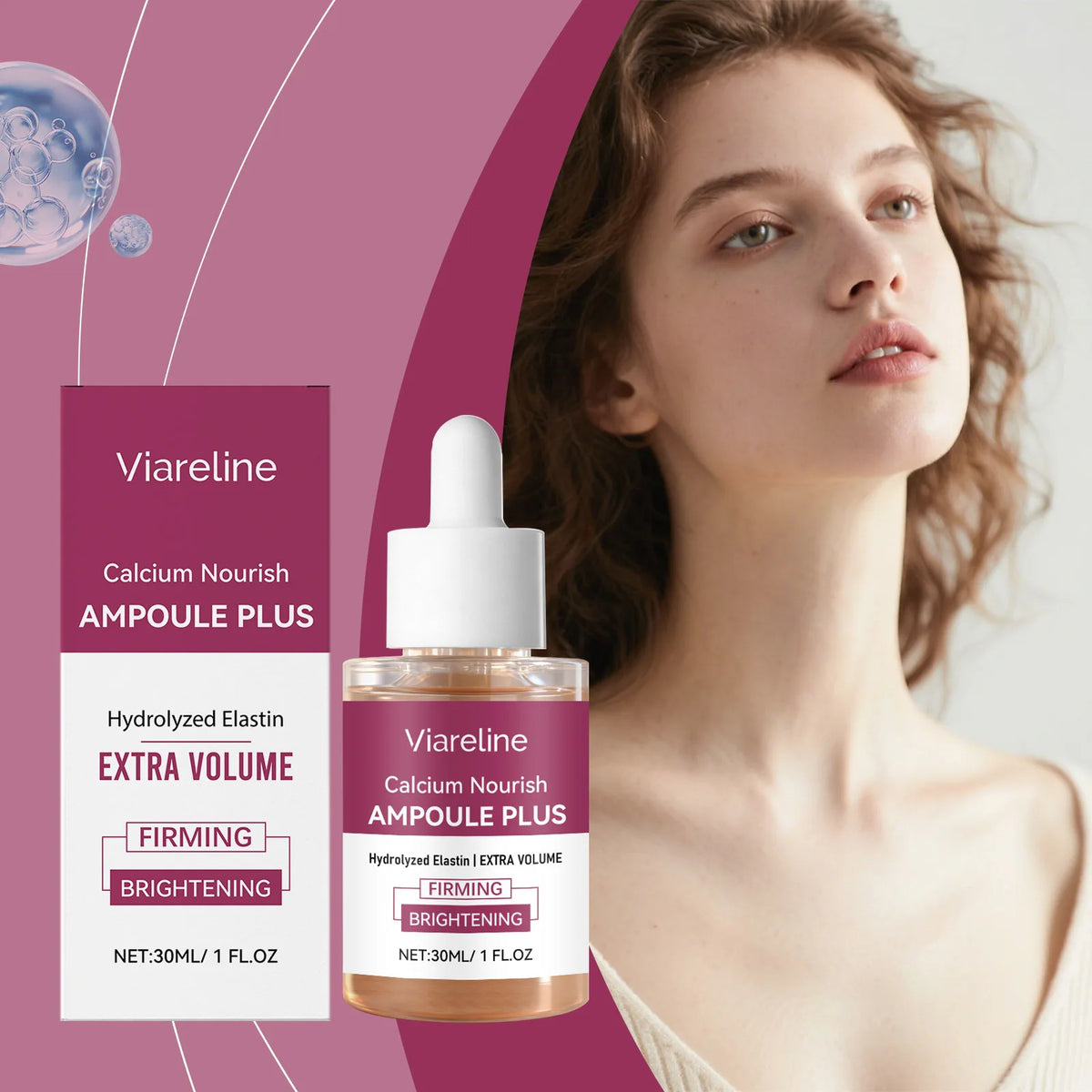 Calcium Volume Ampoule Serum Firming Smoothing Fade Fine Lines Deep Moisturizing Brightening Revitalizing Hydrating Facial Serum
