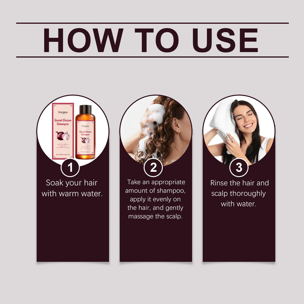 Hoegoa Onion Hair Shampoo Deep Nourishing Hair Soothing Dryness Scalp Repair Split Ends Improve Texture Gentle Cleansing Shampoo