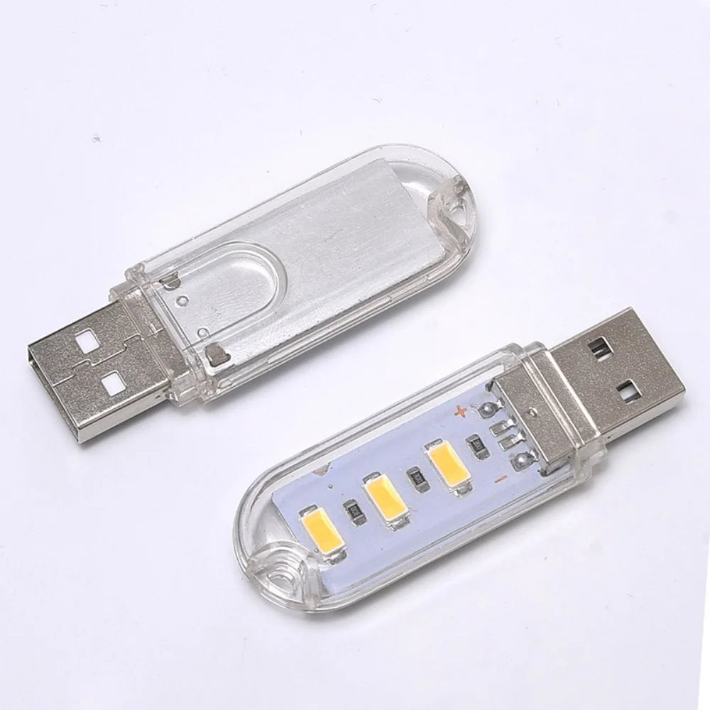 2 Mini Portable USB 5V Led Night Lights, Reading Camping Lights, Notebook Gadgets, Study Lights