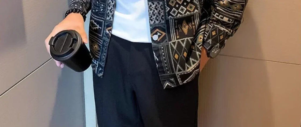 With Print Trendy Denim Jackets Man Autumn of Fabric Aesthetic Menswear Casual Cowboy Coat for Men Korean Popular Clothes Y2k.