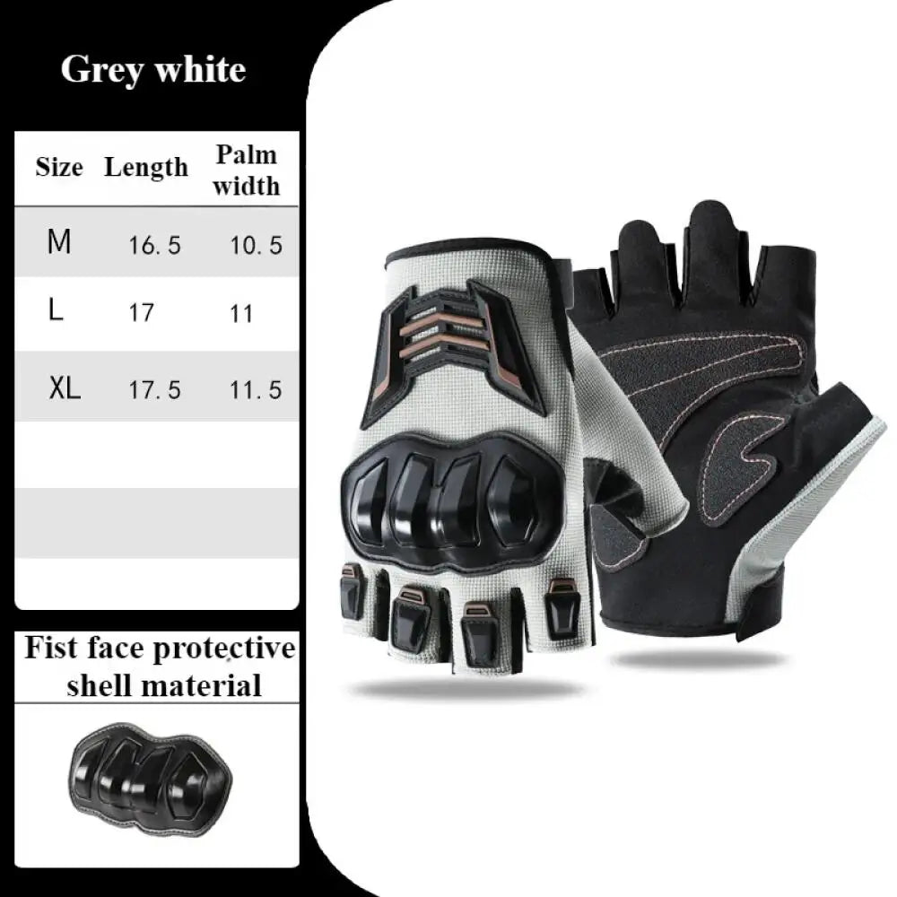 Motorcycle Gloves Half Finger Breathable Wear-resistant Anti Slip Anti Fall  Racing Outdoor Cycling Electric Bike Gloves