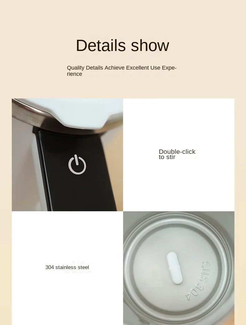 380ML Electric Coffee Self Mixing Mug IP67 Waterproof Coffee Stirring Mug USB Charging Digital Display Automatic Magnetic Cup