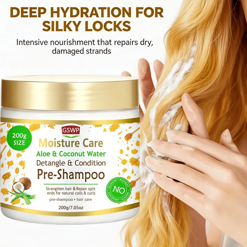 GSWP pre-shampoo Big-capacity, designed to detangle and smooth hair before washing. Ideal for dry, damaged hair.200/400g
