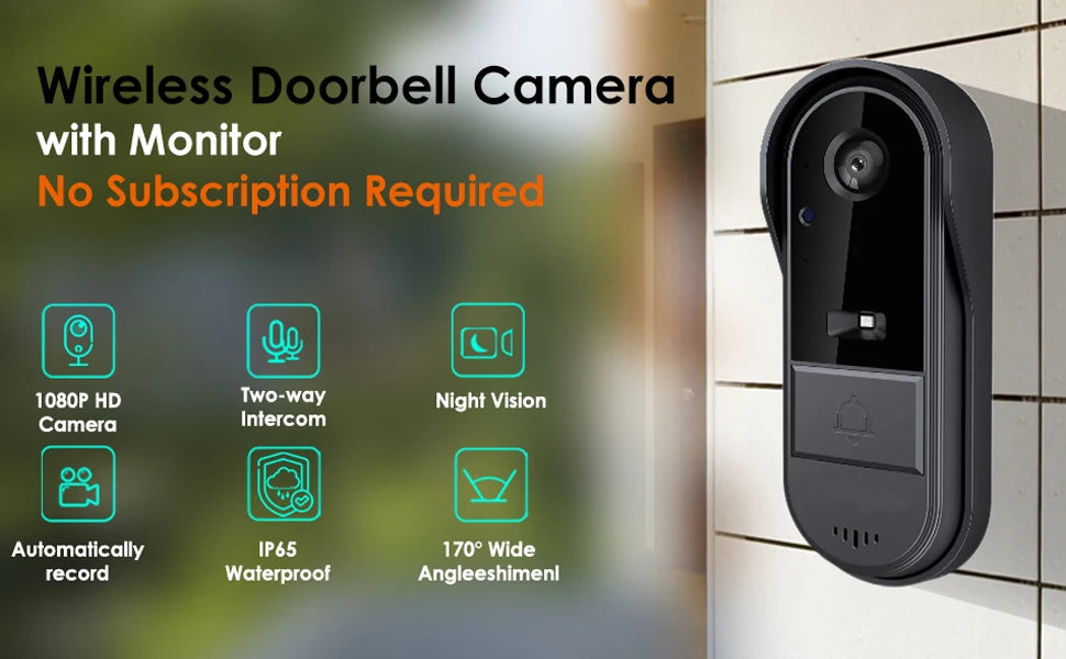 New Waterproof Doorbell Camera 4.3in IPS Screen Wireless Intercom Doorbell Night HD Vision Smart Home Security Video By Bell