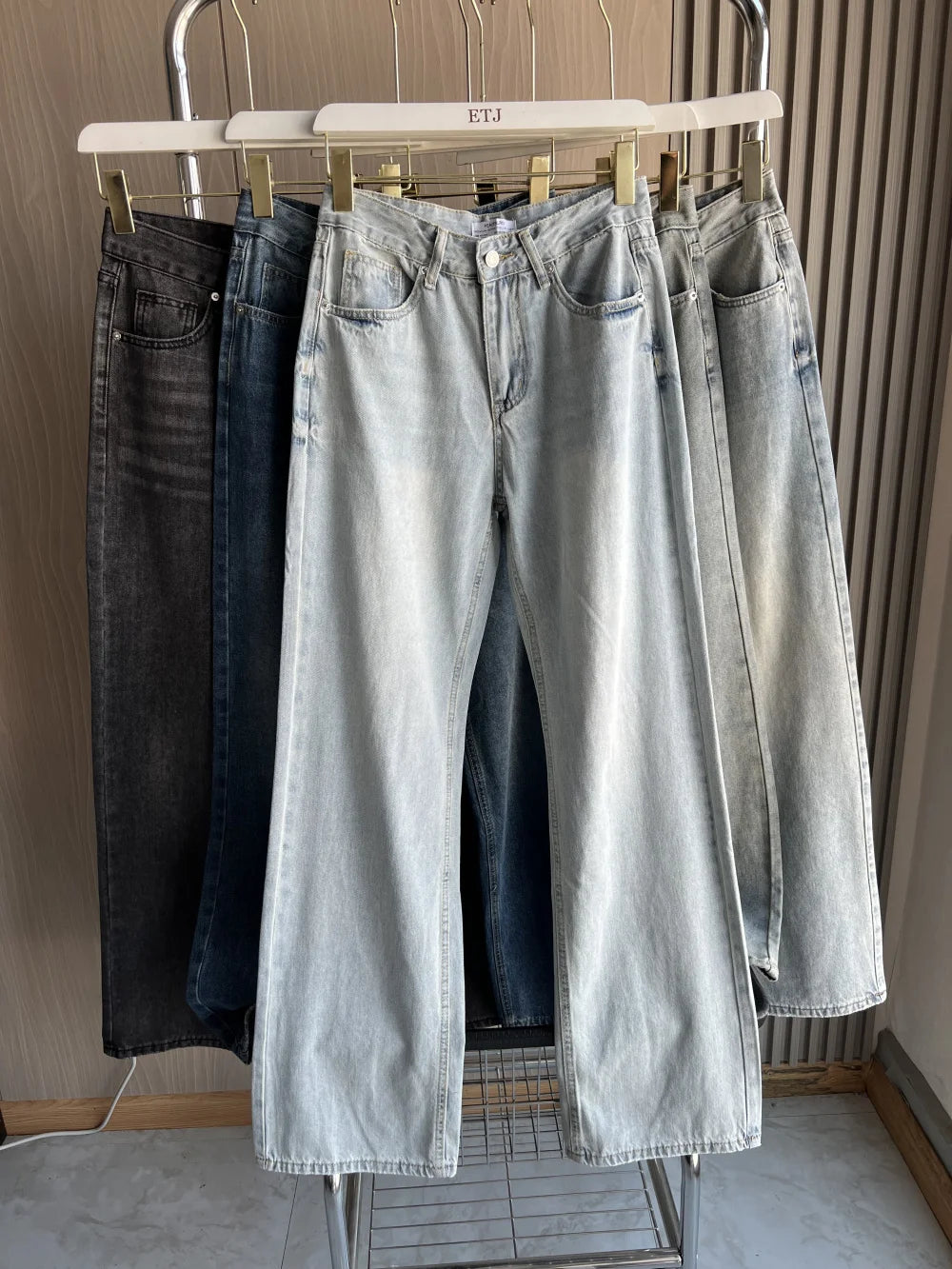 Z1975 straight height waist long jeans 2025 ETJ Autumn/Winter New Wash Product y2k Classic  Jeans for women