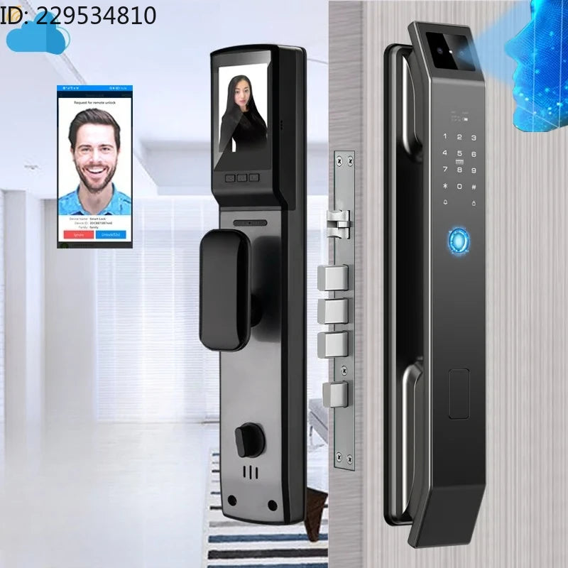 Face Recognition Unlock Digital Door Lock With FIngerprint Password Unlock Keyless Electronic Door Lock