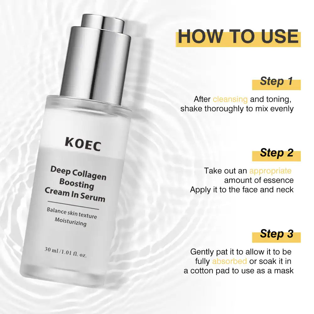 30ml KOEC Deep Collagen Boosting Cream In Serum Moisturizing Lifting Firming Anti-Wrinkle Improve Skin Texture Hyaluronic Acid
