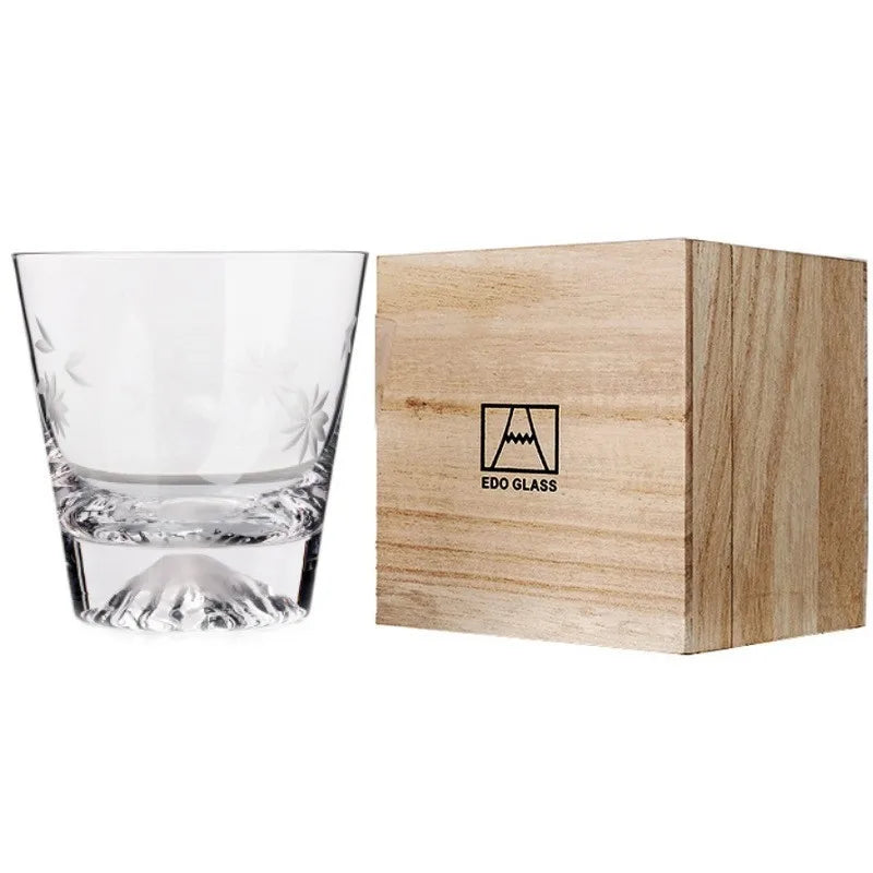 Transparent Snow Peak Tumbler,Fuji Mountain Whiskey Glass,Modern Whisky Drinking Glass，Luxury Scotch Glass,Artistic Rock Glass