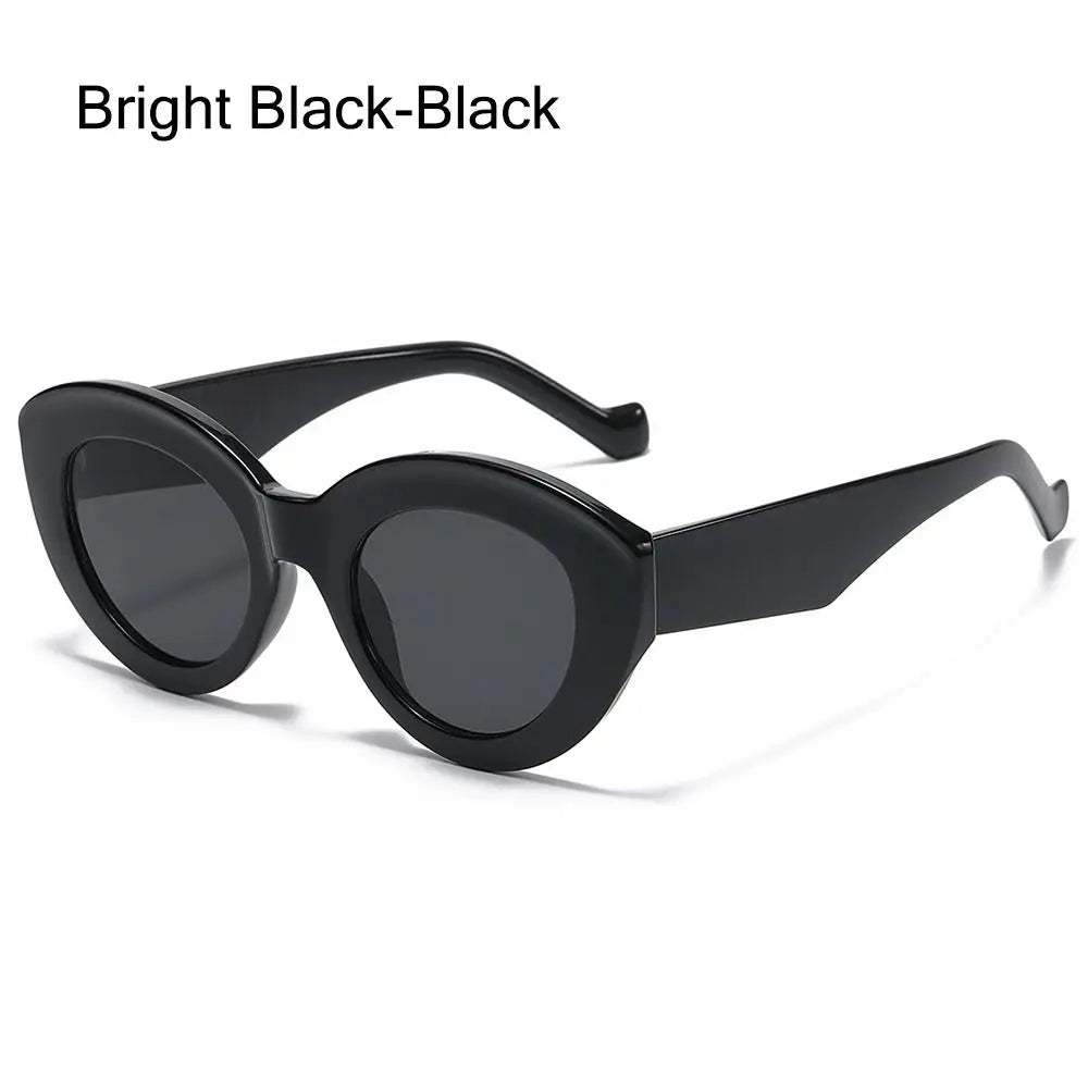 Ins Popular Retro Eyewear Oval Sun Glasses Oversized Sunglasses Sun Glasses Thick Frame