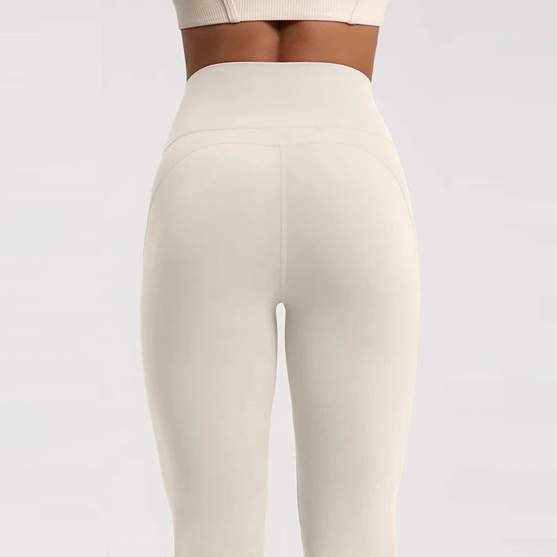 Women's High-Waisted Flared Pants with Elastic Waist Cinching Hip-Lifting for Fitness Exercise Casual Outdoor Yoga Trousers