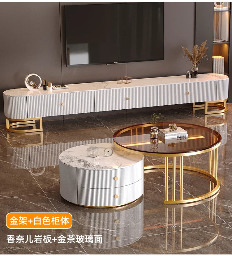 Modern Metal Handles Tv Stand European Unique Simple Minimalist Tv Stand Trendy Industrial Tv Meubel Furniture Home Living Room