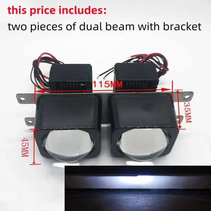 OWN DJM 1.5" MATRIX 42MM BI LED PROJECTOR LENS BILED HIGH LOW DUAL BEAM HEADLAMP MOTORCYCLE 1.5 INCH SQUARE MODULE MOTORBIKE