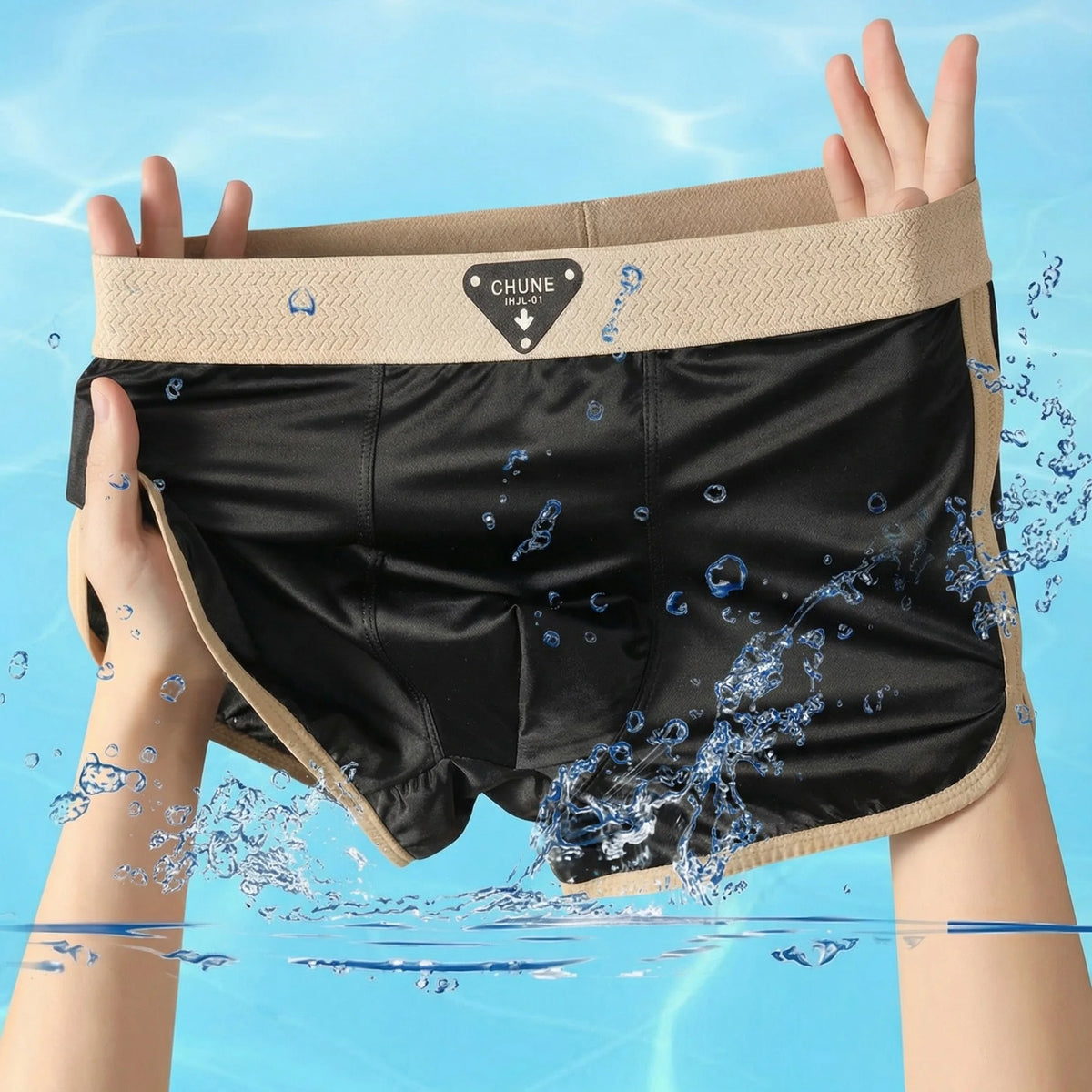 1/3 PCS Men's Luxury Satin Ice Silk Shorts Boxers Hygroscopic Breathable Double-layer Silk Crotch High Elastic Underpants
