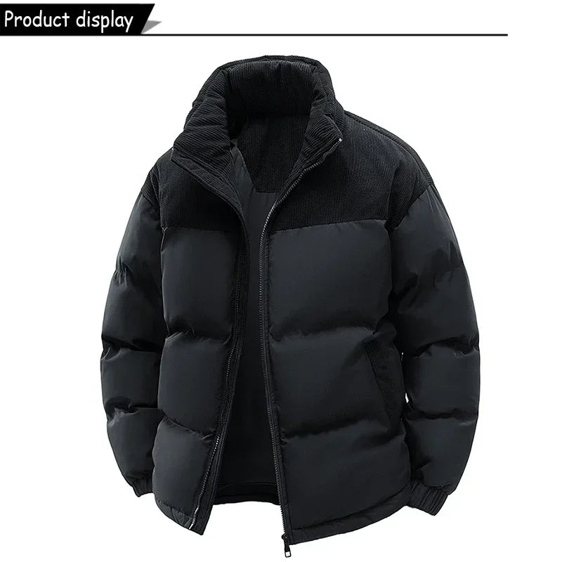 Winter Men Waterproof Windproof Casual Jacket Mens Puffer Hooded Fashion Jacket Man Outdoor Loose Thick Jacket Windbreaker Parka