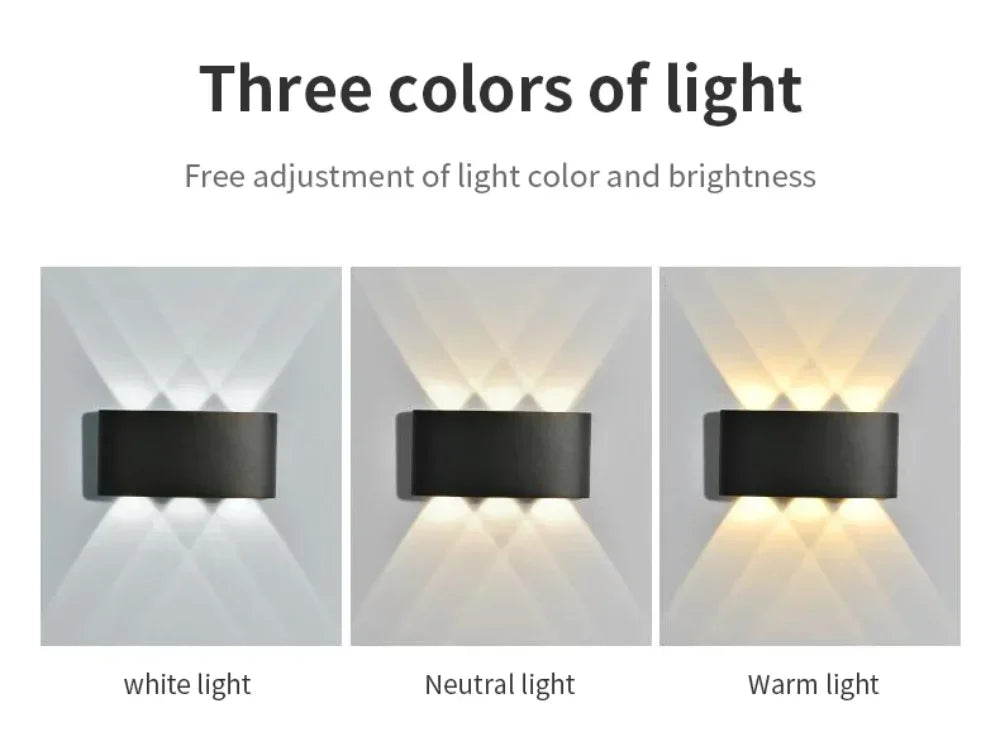 Waterproof Outdoor LED Wall Light for Garden Patio Balcony Warm White Weatherproof