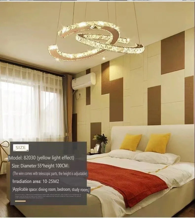 Modern 2024 New Special-shaped Crystal Chandelier Modern Simple Decoration Living Room Dining Room Home Decoration