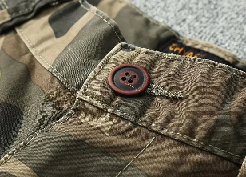 Korean Fashion Camouflage Shorts for Men's Casual Stretch 2025 Summer New Slim Fit and Wear-resistant Shorts Male Clothing