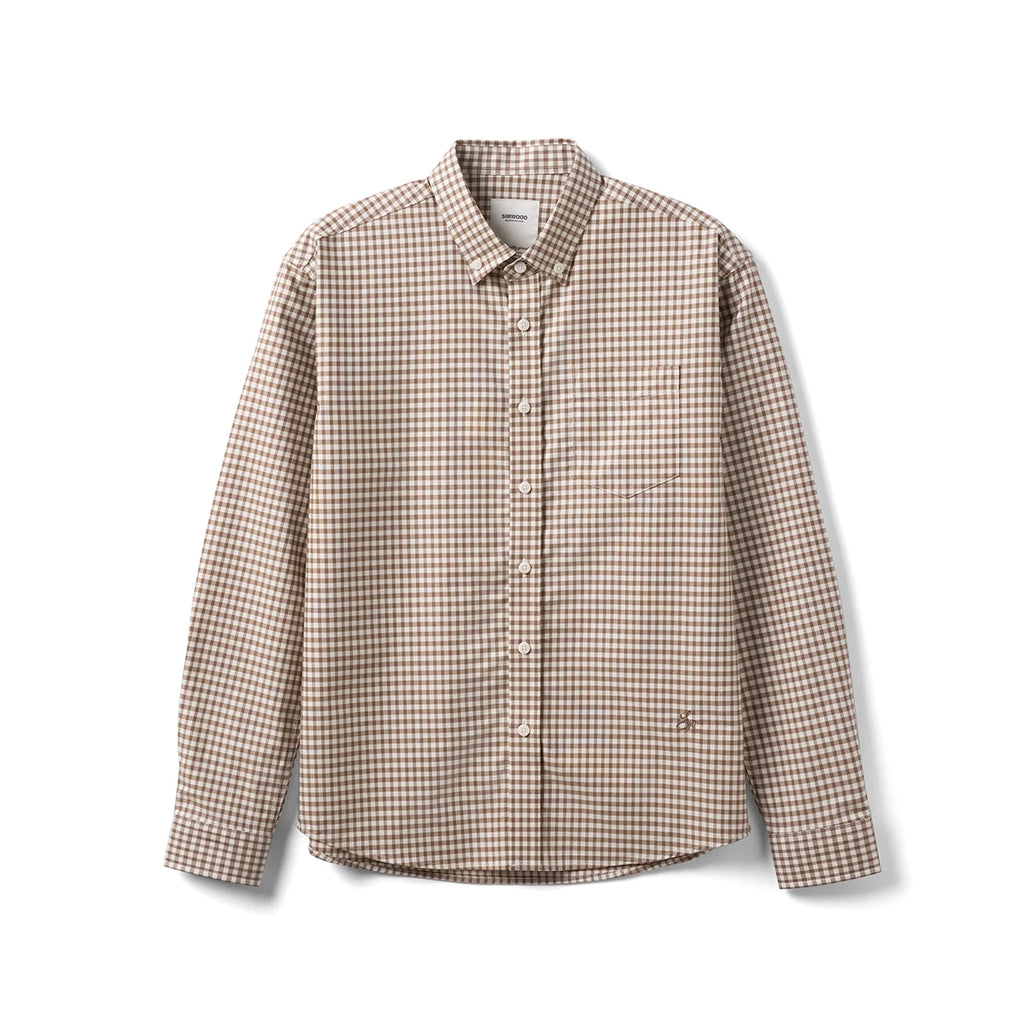 SIMWOOD 2026 Spring New Oversize 170gsm Liquid Ammonia Finish Fabric Shirts Men Checked Plaid Casual Shirts