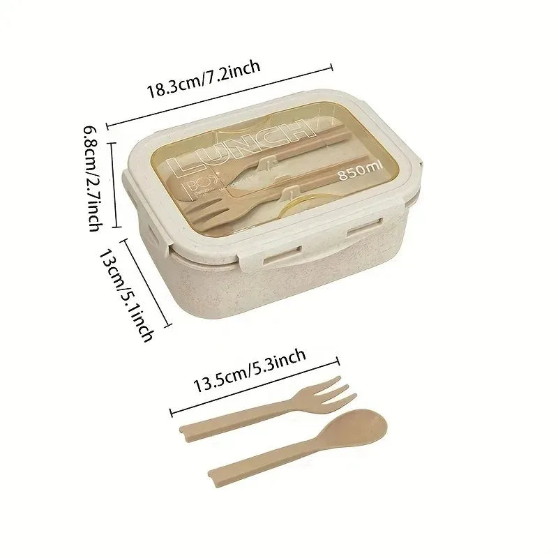 1Pc Portable Microwavable Lunch Box Eco-Friendly Wheat Straw Bento Box Kitchen Food Container Lunch Box Home Accessories