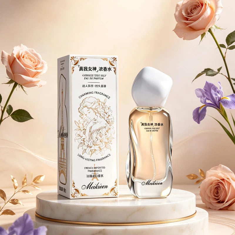 Khaki Girl Floral Fruity Eau De Toilette Long-lasting Fresh Citrus Perfume Spray Unique Crystal Bottle Daily Dating Perfume