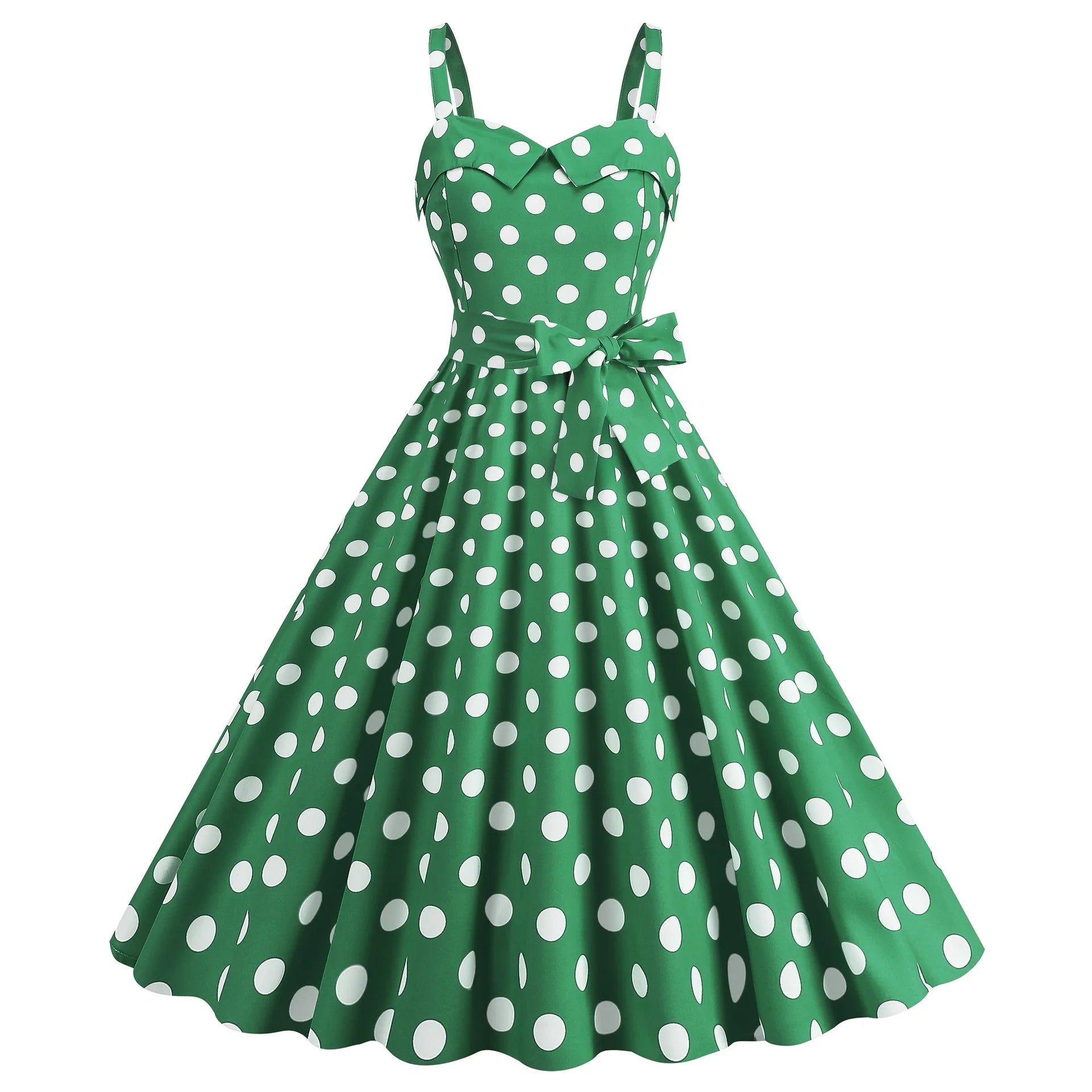 Vintage Classical Polka Dot Printed Dress Women's Sexy Sling Strap Wrap Chest Dress Valentine's Day Streetwear Spring Summer