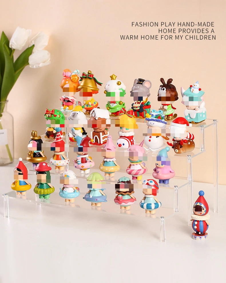 Home Multi Layer Ladder Storage Rack Handmade Blind Box Doll Display Rack Cosmetics Wallet Jewelry Trapezoidal Display Rack