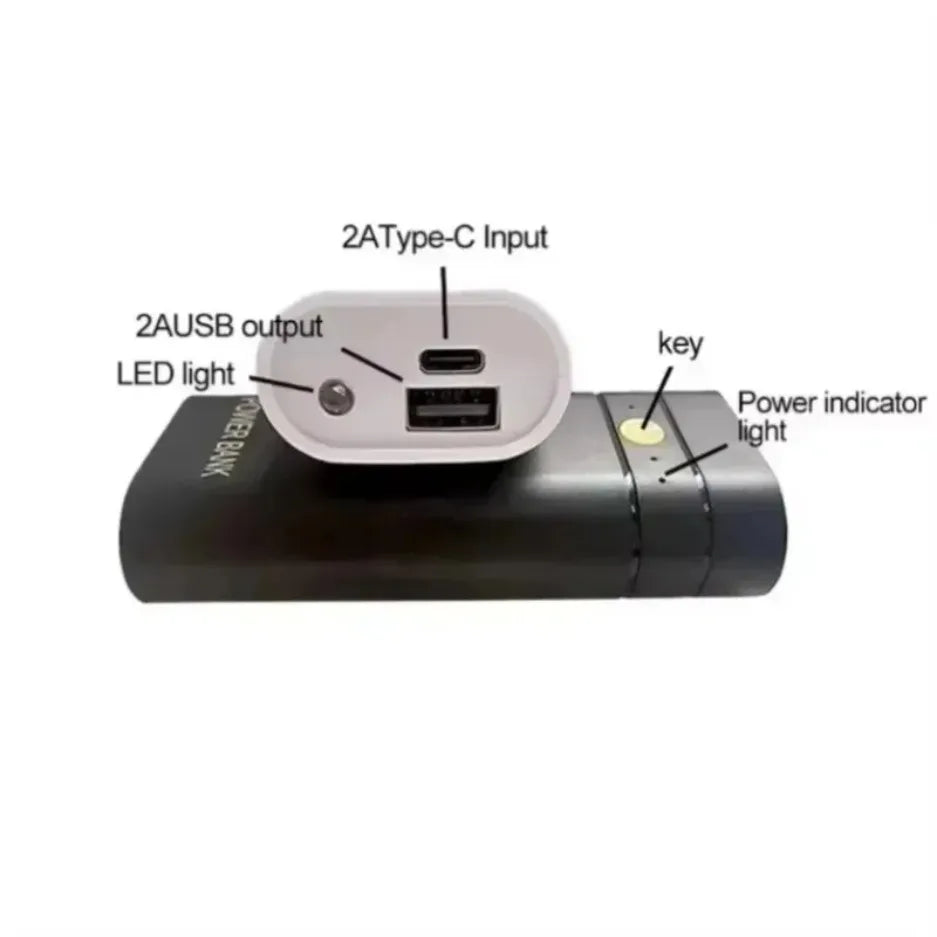 5V 2A 6000mAh 2X 18650 USB Type-C Battery Charger Case For Phone Electronic Charging DIY Not Including Batteries Power Bank Box