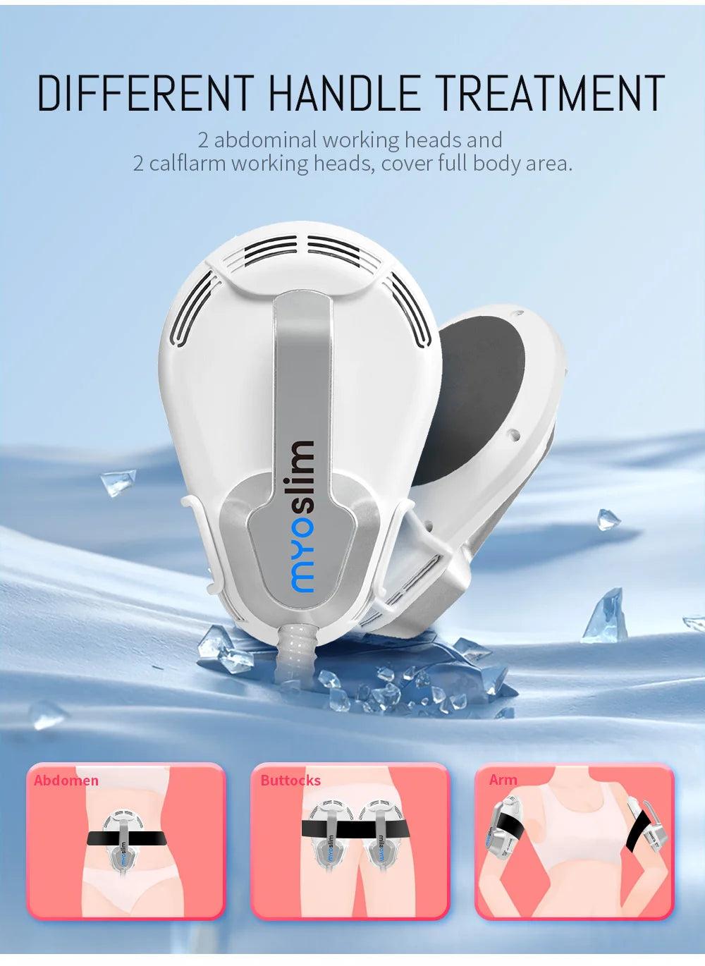 MYOslim EMS Body Sculpt Machine EMT+RF Muscle Building Fat Burning Skin Tightening 2 Handle Non-Invasive Body Shaping Device